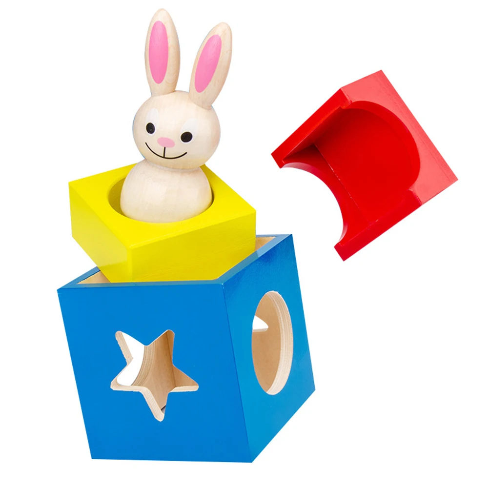 Деревянная коробка с кроликом детские развивающие интеллектуальные игрушки