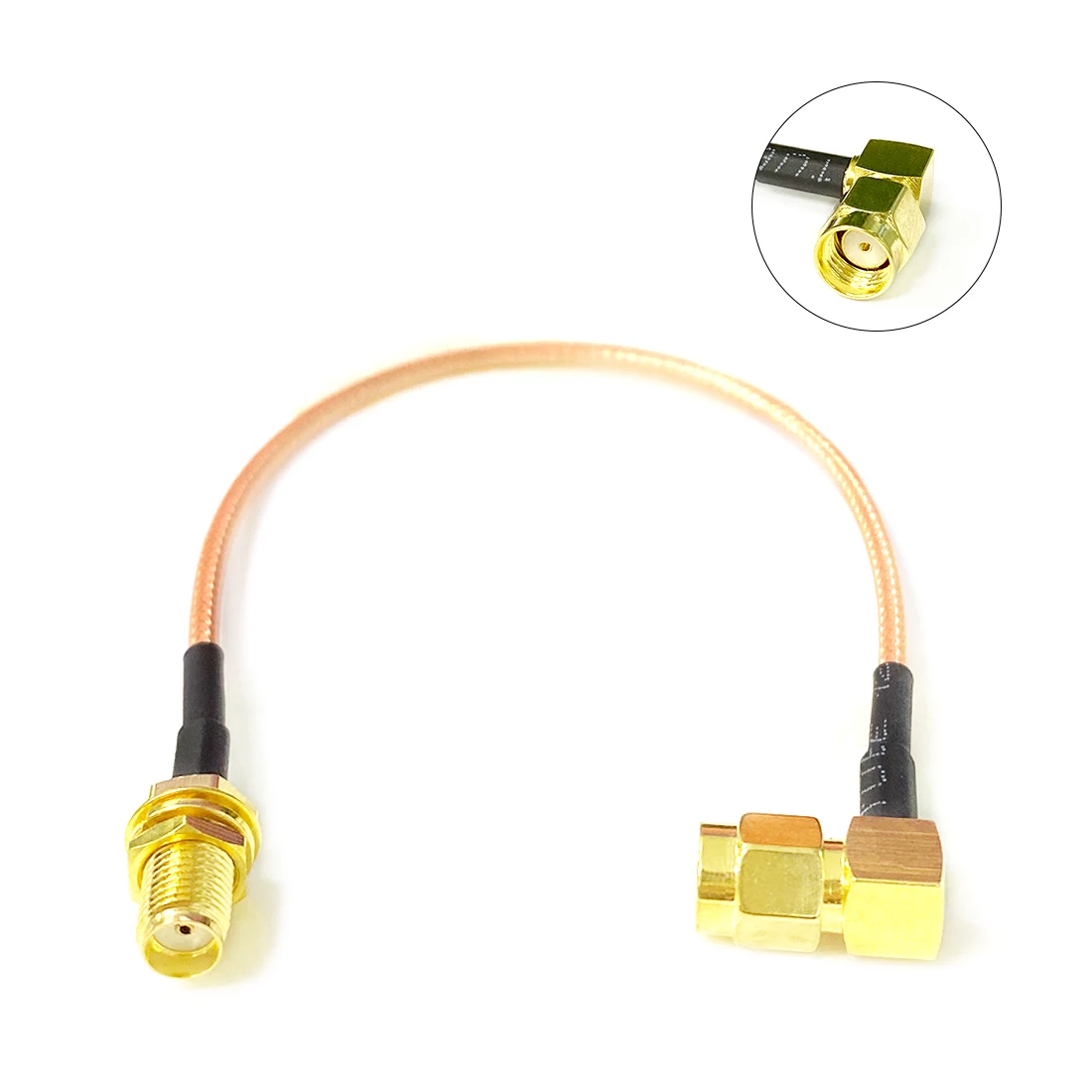 1pc SMA Female Nut to (RP)SMA/MCX/TNC/CRC9/MMCX/TS9/BNC/ Male/Female Pigtail Right Angle Cable Adapter RG31615/20/30cm New - купить по