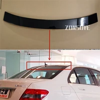 use for benz c class w204 sedan 2007 2013 year roof spoiler abs plastic carbon fiber look rear trunk wing body kit accessories