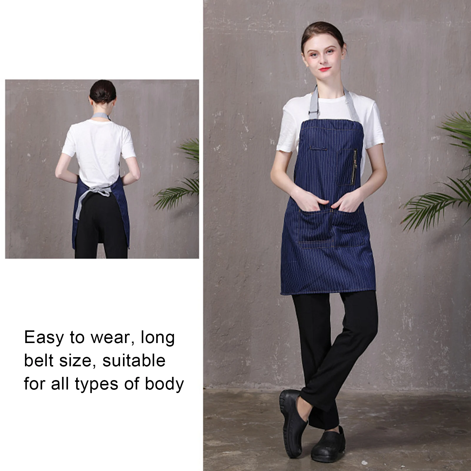 Регулируемый Фартук для шеф повара в полоску унисекс|Фартуки| |