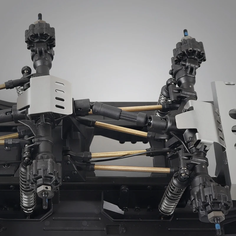 

14Pcs Brass Chassis Lever Rod with Brass Rear C-Hub Hub Carrier Cover Inner Portal Housing