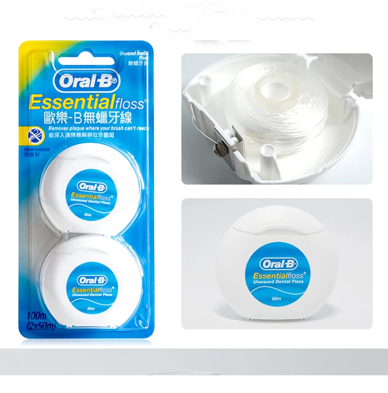 Ирригатор полости рта B Essential Dental Floss Smooth Flat Thread удобный держатель невощеная
