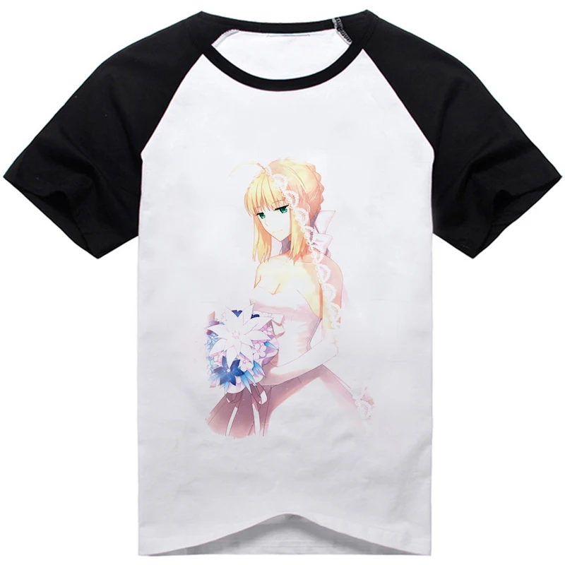 Аниме FGO Fate Grand Order футболка Arturia Pendragon Saber Повседневная унисекс с коротким рукавом