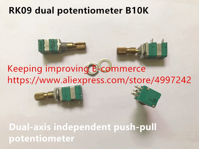Оригинальный новый двойной потенциометр 100% RK09 B10K двухосевой независимый