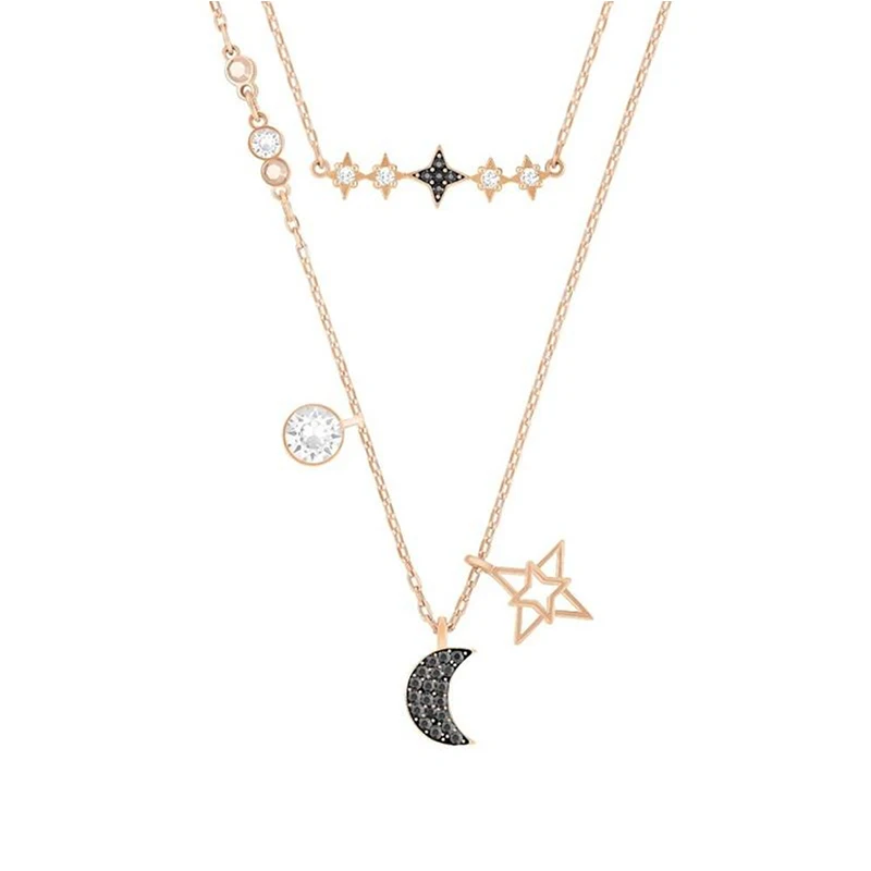 

SWA New Moon Two-in-one Ladies Clavicle Necklace Elegant Temperament Jewelry To Send Girlfriend Anniversary Wedding Gift
