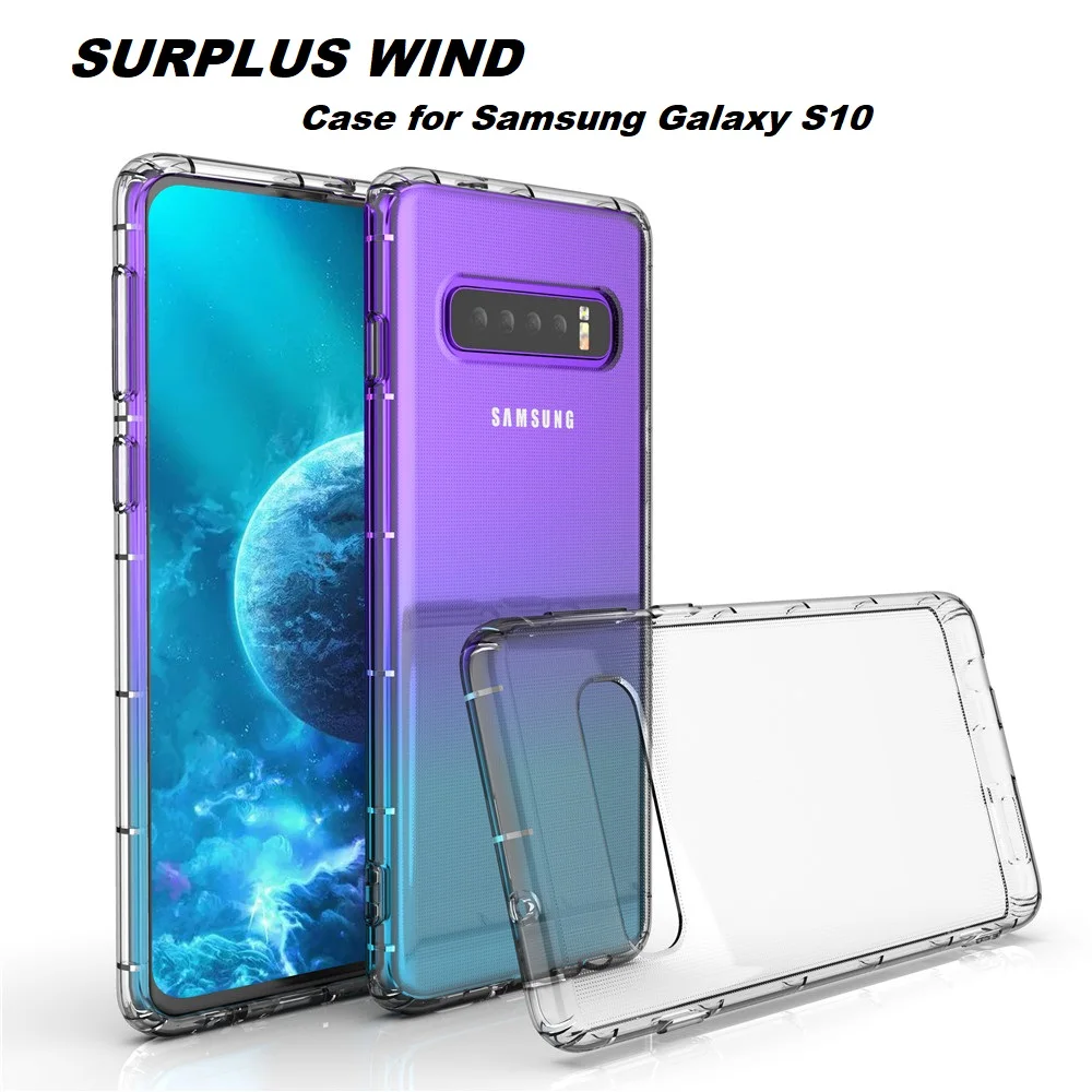 Мягкий чехол для телефона SamSung Galaxy S10 S10E S10Plus S10Lite G973 прозрачный ТПУ задняя крышка