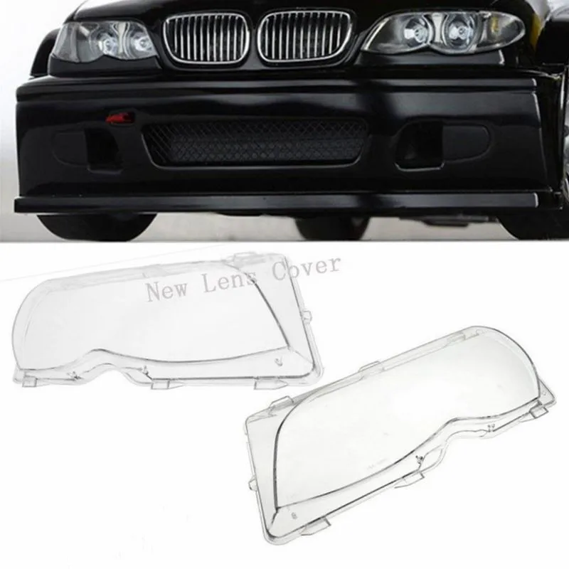 

2Pcs Car Lights Headlight Lens Shell Lamp Cover Replacement Glass For BMW E46 318i/320i/ 325i/ 325xi/ 330i/330xi (2002-2005)