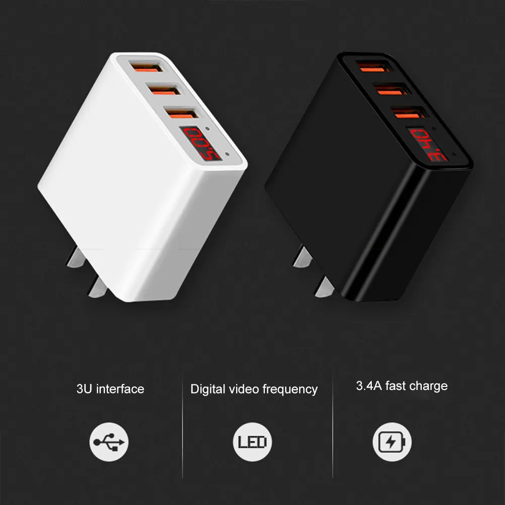 Зарядное устройство для сотового телефона с дисплеем на 3 порта|Зарядные