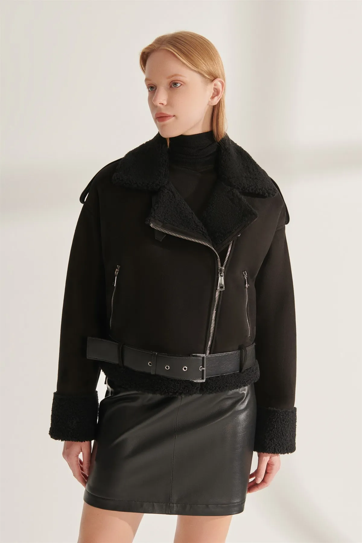 Orijinal Leather Jackets Women Black Real Fur Biker Coats Kışlık Thick Outfit Keeps Warm Waterproof Parkas New Year Fashion
