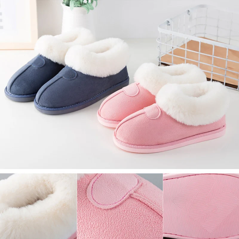 Мужские тапочки с мехом большие размеры 43 47 мягкие зимние из флока закрытым