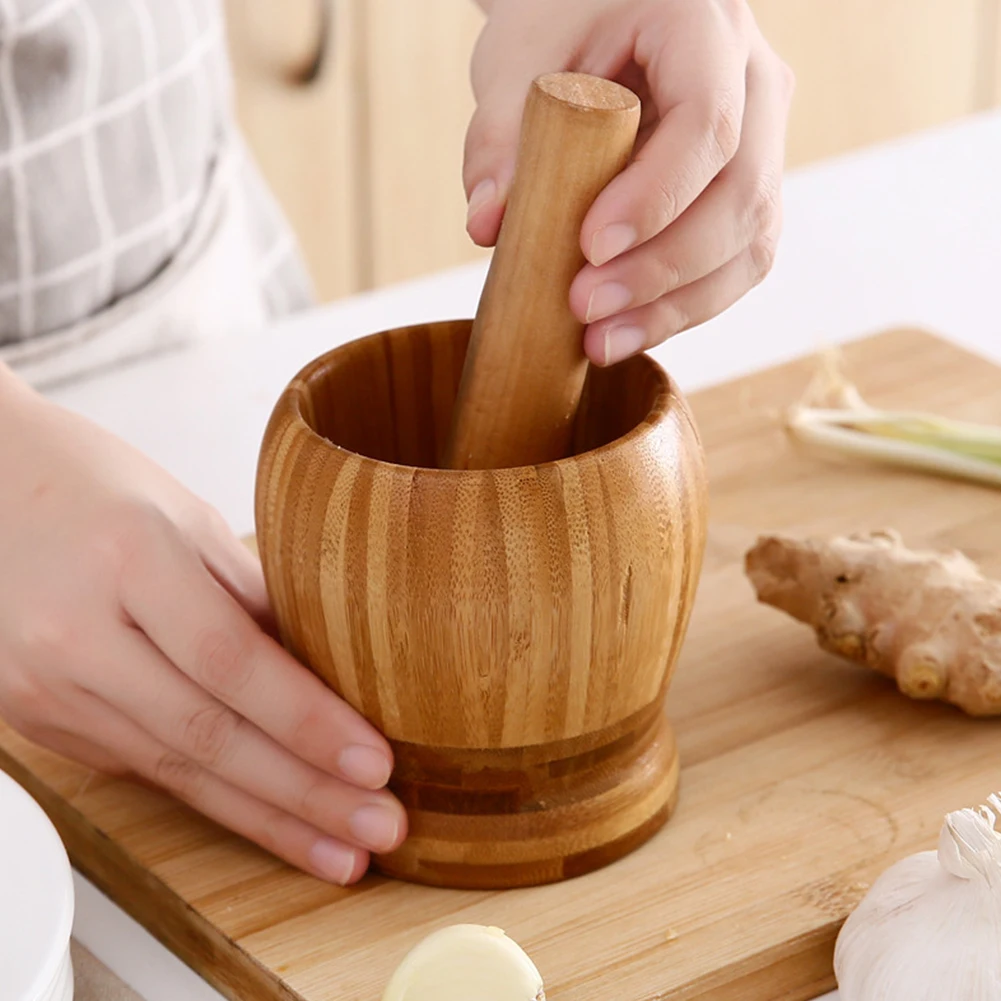 Ручной многофункциональный измельчитель для перца имбиря специй бамбукового