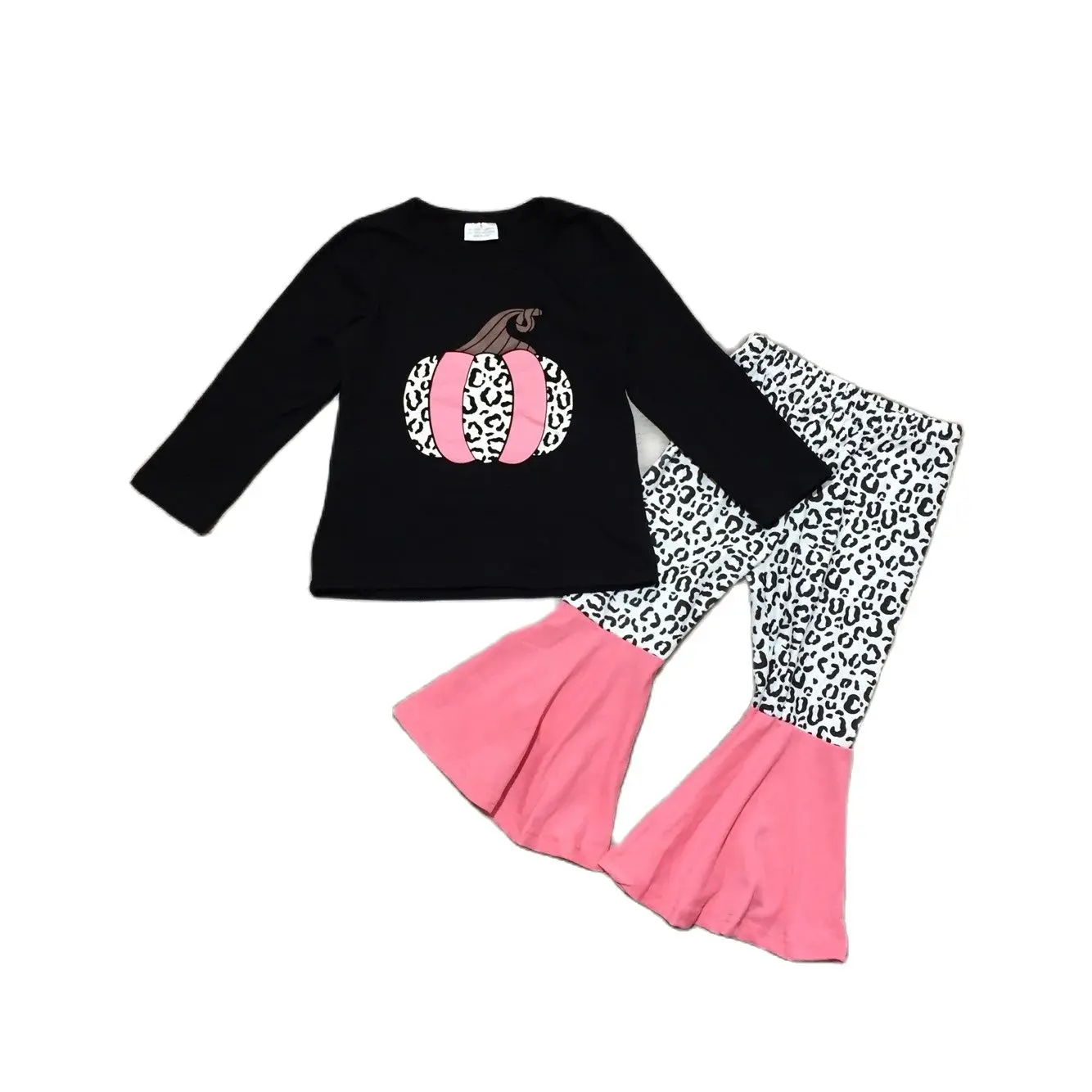 Girlymax осенне зимняя одежда для маленьких девочек Топ с оборками Одежда брюками