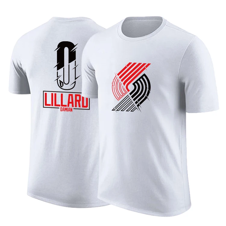 Damian Lillard c. J. McCollum футболка с короткими рукавами, хлопковая спортивная баскетбольная футболка dpoy, фирменный дизайн