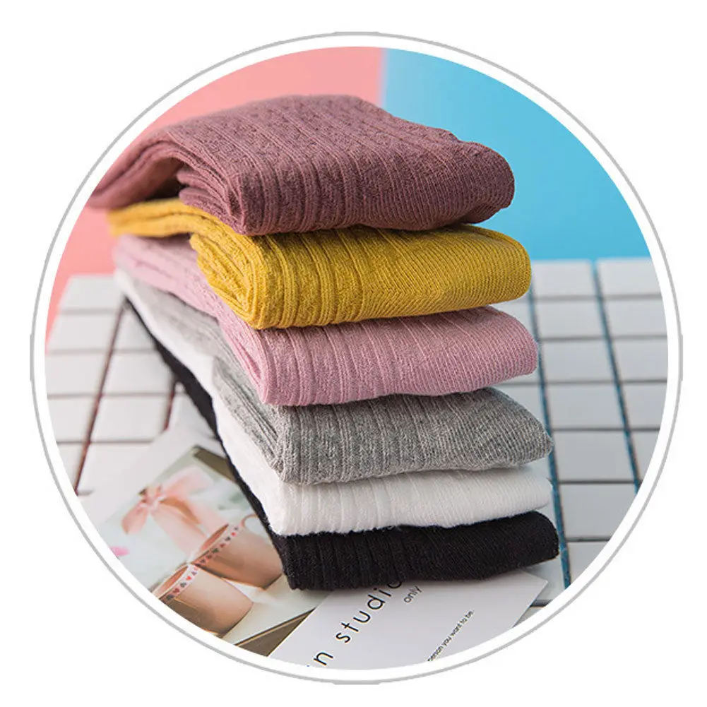 Новые брендовые милые чулки по колено для мальчиков и девочек хлопковые теплые