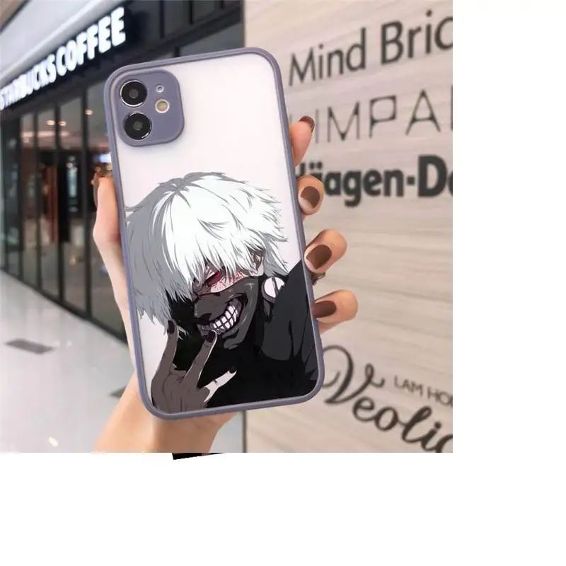 

Trendi Anime Ghoul Kaneki Ken untuk Phone Cases Matte Transparent for iPhone 7 8 11 12 s mini pro X XS XR MAX Plus cover funda
