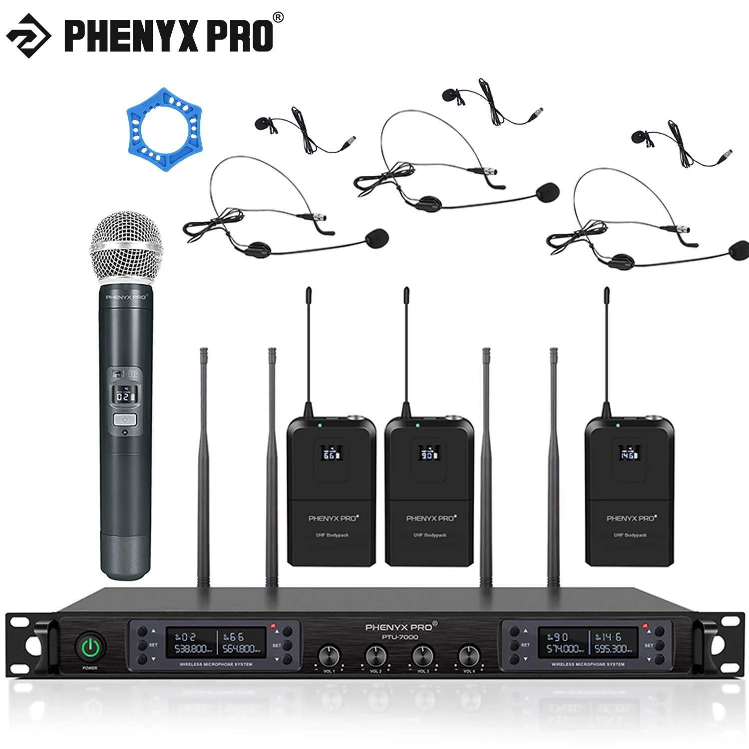 Phenyx Pro-micrófono inalámbrico profesional para cantantes de escenario, sistema de control intrauditivo estéreo, receptor IEM, UHF, 500MHz
