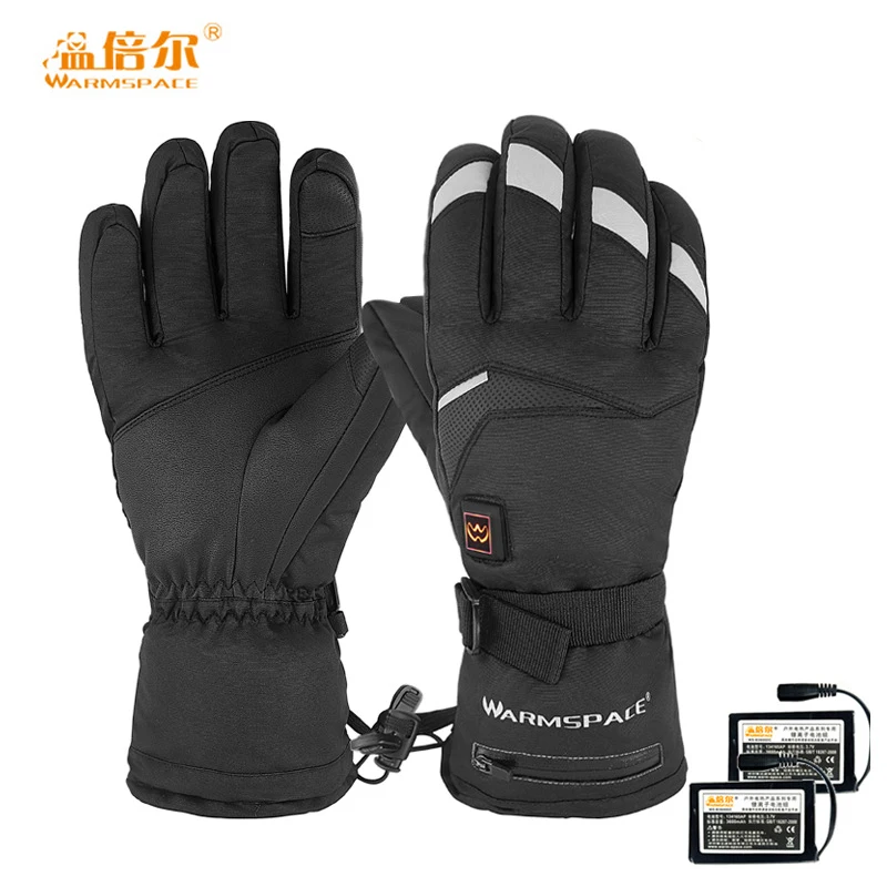 Warmspace Windproof Waterproof Winter Gloves Rechargeable Full Fingers Heating Warm Battery Heated for Men Women | Спорт и