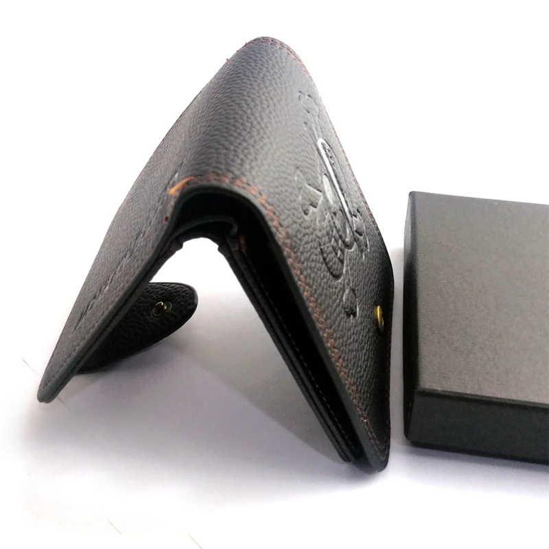 Черный мультфильм аниме один кусок короткий кошелек с черепами из искусственной