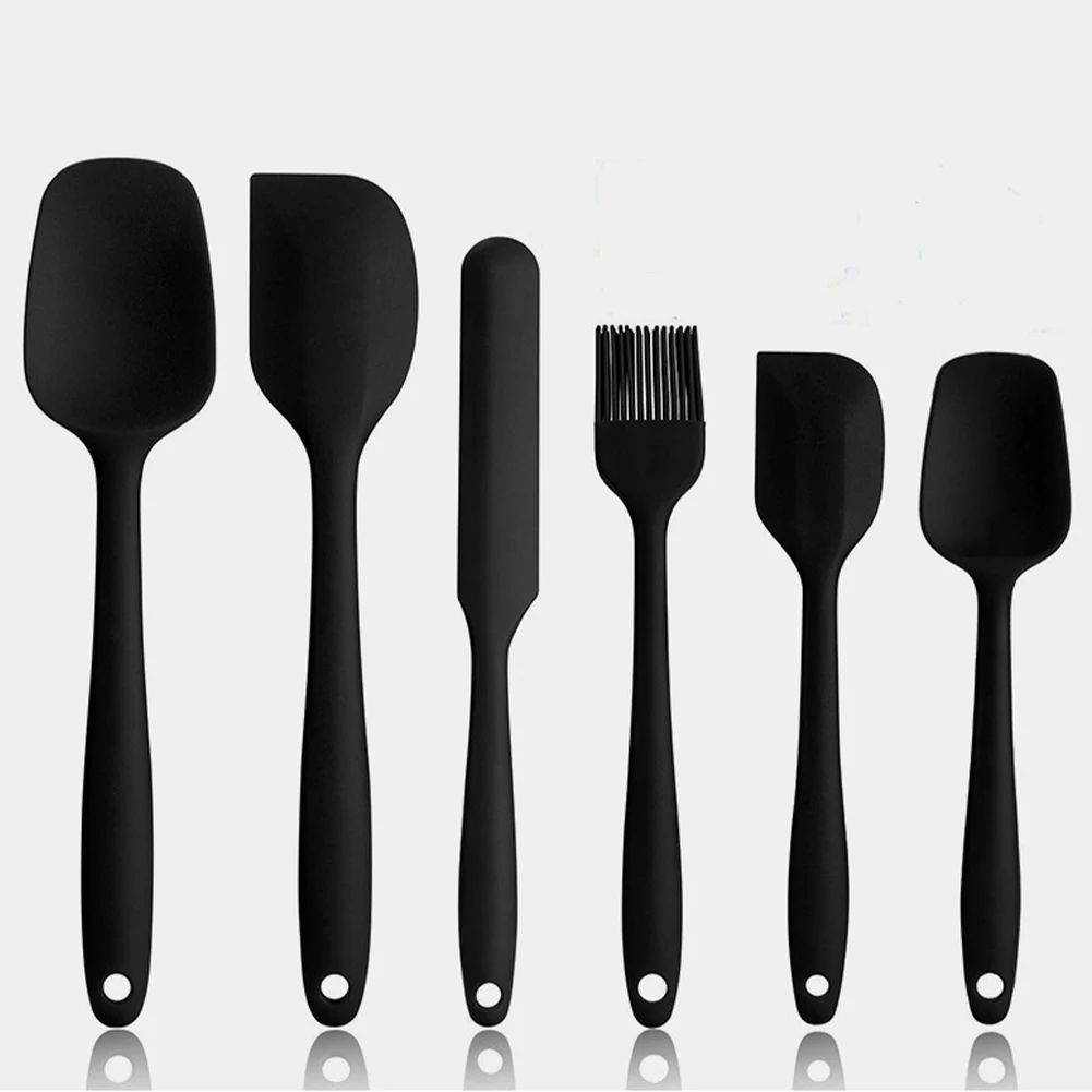

6-Piece Silicone Spatula Free Non Stick Rubber Kitchen Scraper Spatulas for Cooking, Baking, Mixing