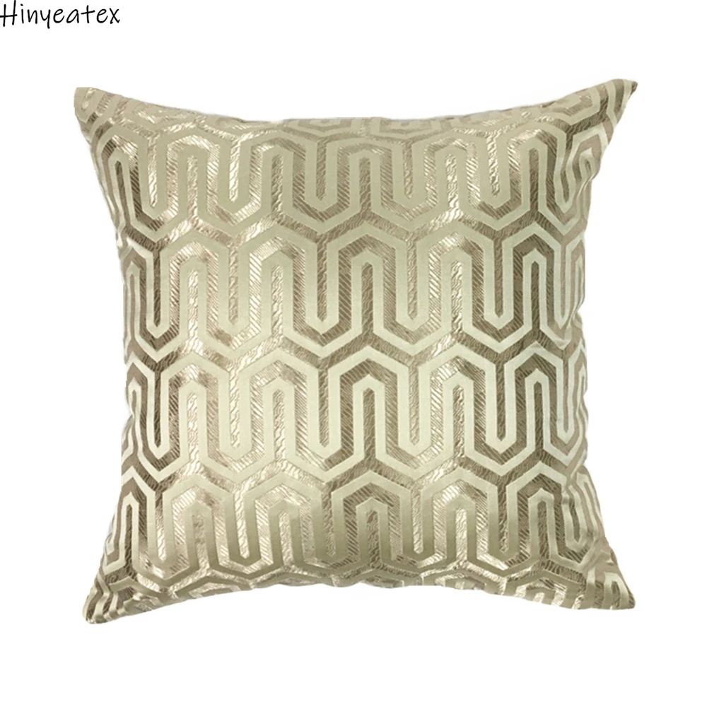 

Home Modern Geometric Pillows Dark Beige Jacquard Woven Sofa Cushion Cover Square Decorative Pillow Case 45 x 45 cm Sell by pc