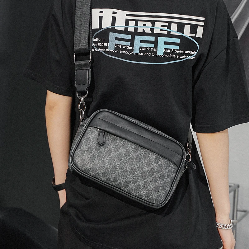 

Luxury Brand Men's Mini Square Bag Street Casual Fashion Single Shoulder Crossbody Bags Male Phone Pouch Messenger Bag sac homme