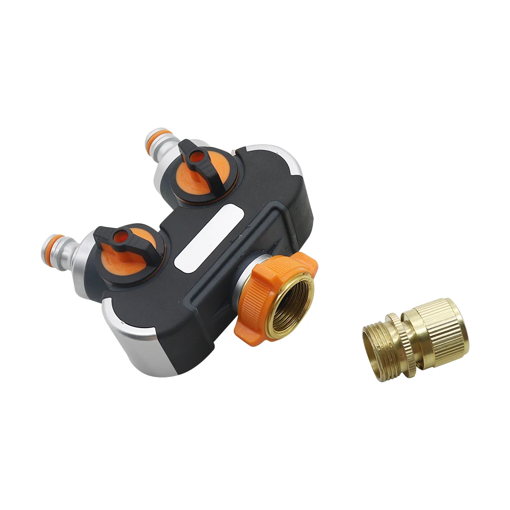 

Garden 2Way Garden Tap Hose Water Splitter 3/4 Inch Thread With Nipple Quick Connector Irrigation Valve 1 Set