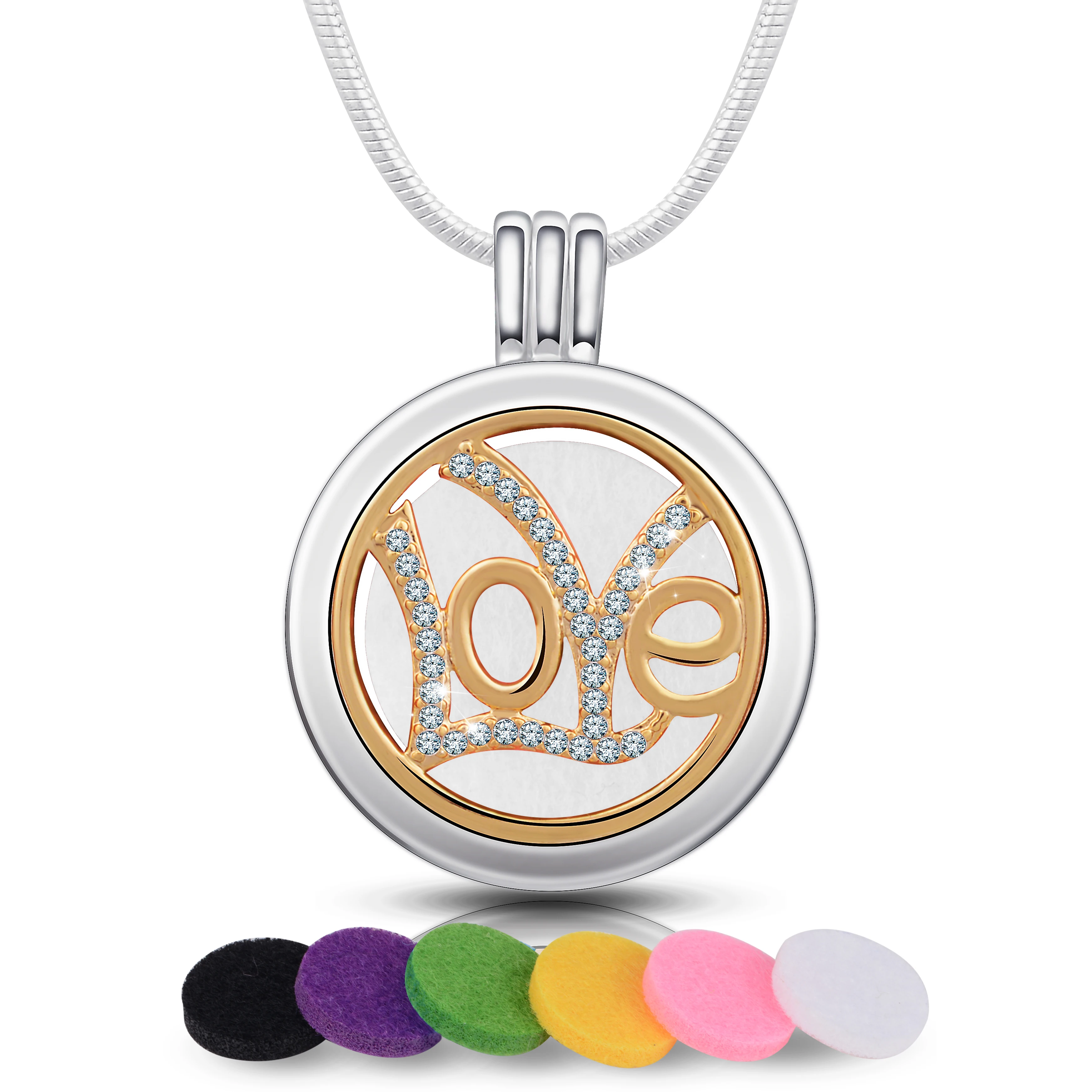 Eudora нержавеющая сталь эфирное золото кристалл любовь масло подвеска диффузор