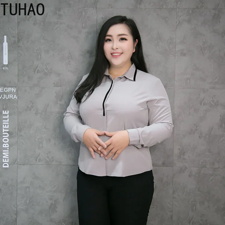 TUHAO женские рубашки Повседневная Блузка на осень и весну 3XL 4XL 5XL 6XL размера плюс