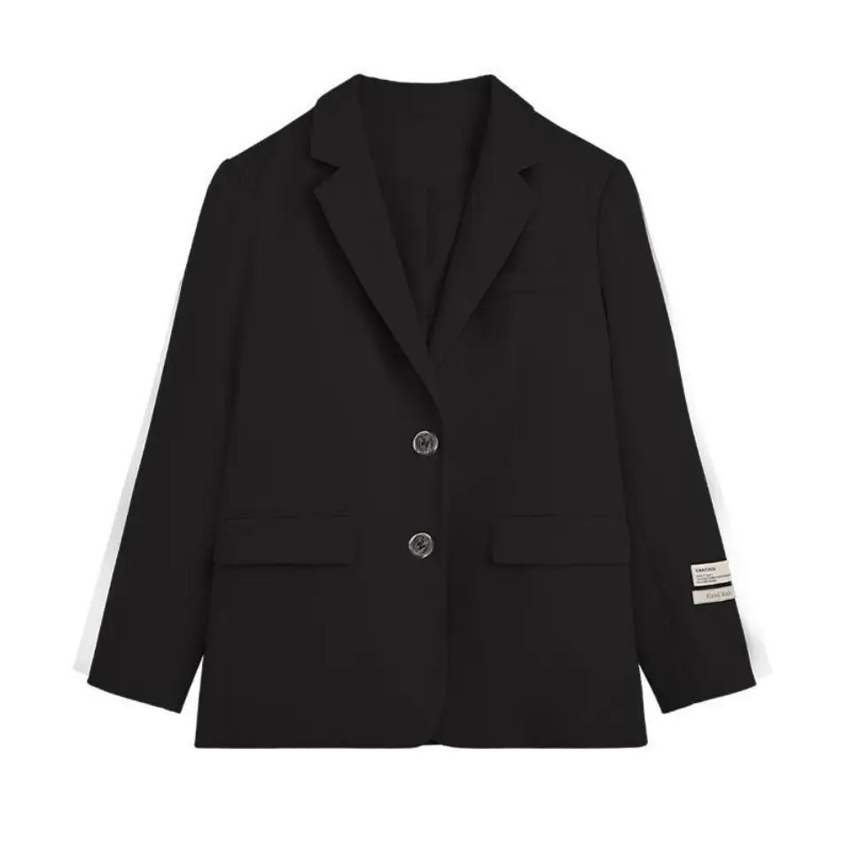 

Full Sleeves Casual Ladies Outwears Spring Green Loose Single Breasted Blazer Jacket Vintage Oversized Women Jacket