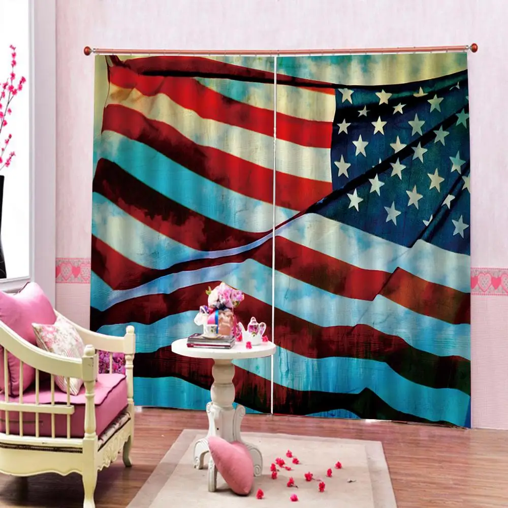 Креативный деревенский Декор американский флаг США занавески на окна для