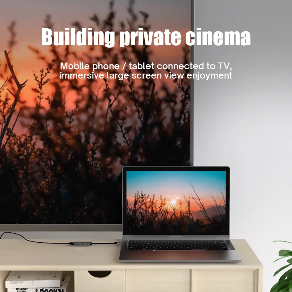 4 in 1 usb c hub type c adapter to hdmi 4k 60hz pd charge usb 3 0 splitter 4 ports docking station for laptop pc accessories free global shipping