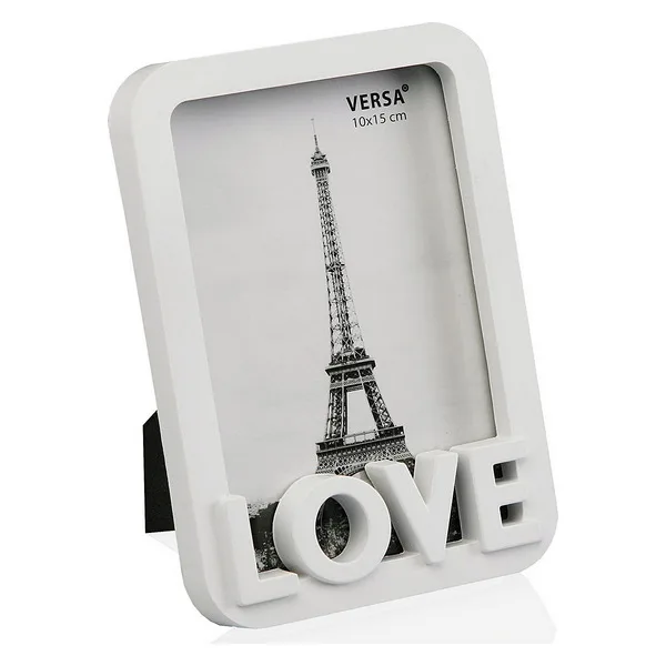 Белая пластиковая фоторамка Love|Рамка| |
