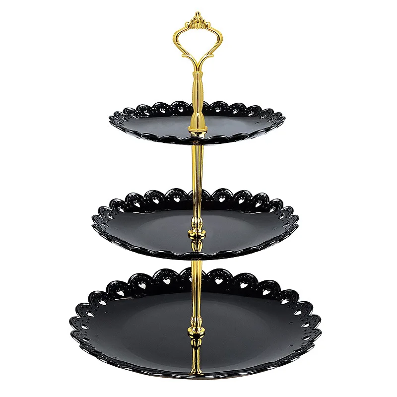 

3-layers European Fruit Plate Dessert Table Snack Tray Wedding Party Cake Stand Afternoon Tea Candy Plate Home Decorative Tray