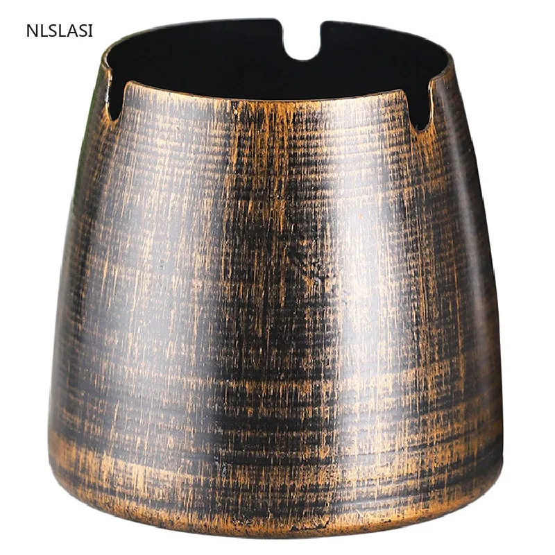 

Home Car Office Retro Protable Ash Tray Metal High Temperature Resistant Coverless Ashtrays Tobacco Bowl Desktop Ash Holder