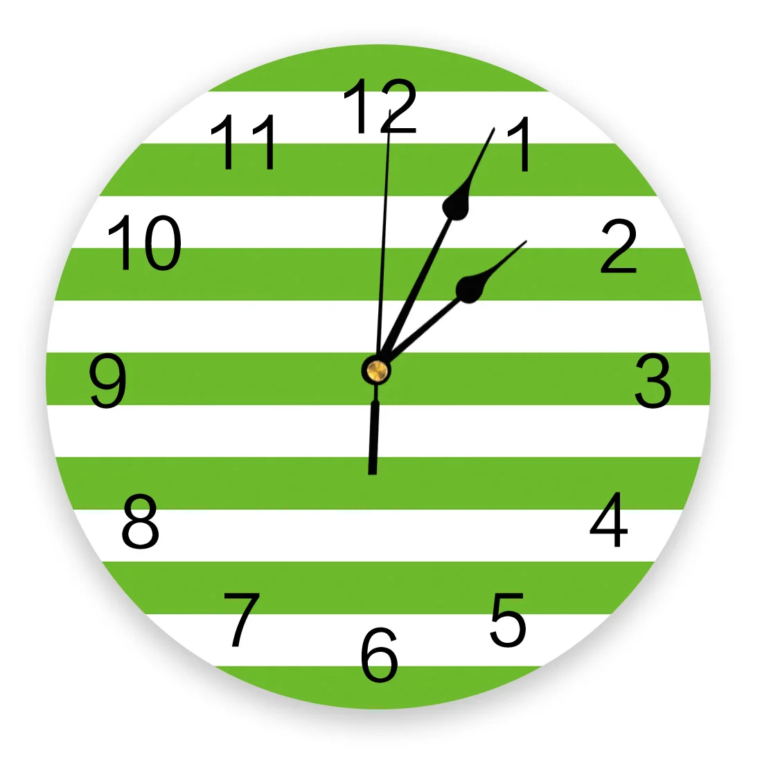

Modern Wall Clock Stripes Green PVC Wall Clock Home Decor Bedroom Silent Oclock Watch Wall for Living Room