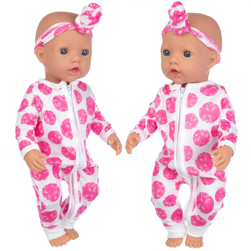 

Боди для новорожденных, 18 дюймов, с принтом в красный горошек, с ремнем для волос, подарок на день рождения, 2021