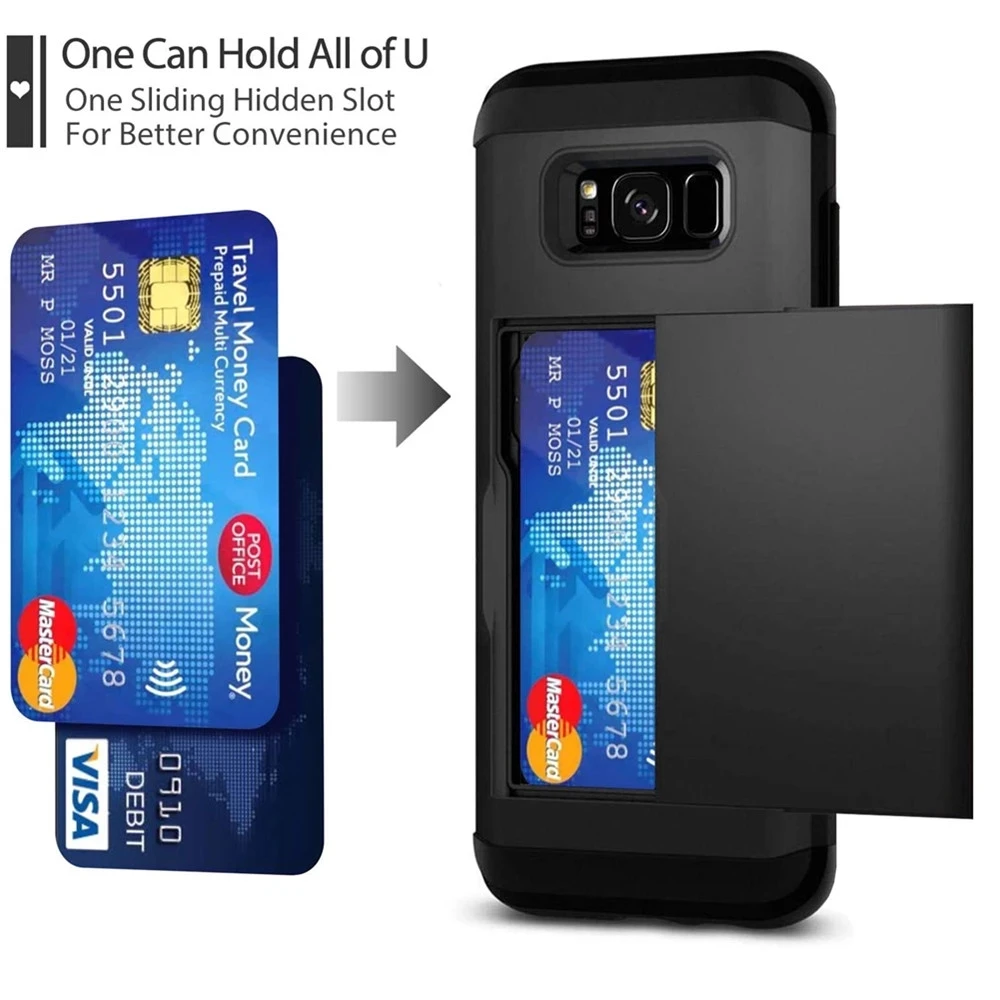 

For Samsung Galaxy S8 Plus/S8+ Wallet Sliding Cover Card Slot Holder Case For S 8/S8 Plus/S8 + Cover Coque Funda Bumper Capa