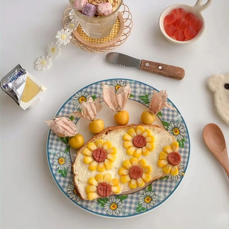 Новинка корейские круглые керамические Тарелки из костяного фарфора Для Еды