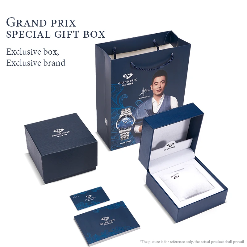 Наручные часы GRAND PRIX мужские из нержавеющей стали Роскошные водонепроницаемые