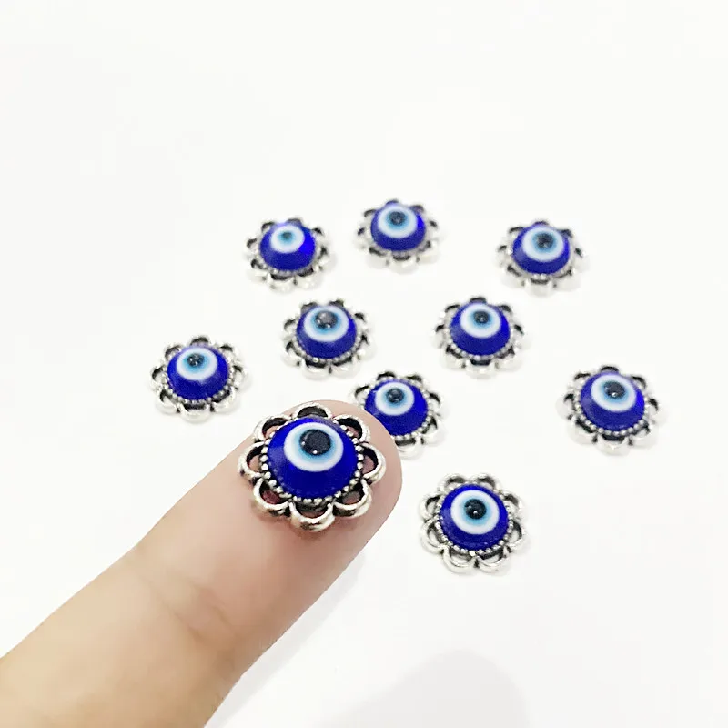 

30Pcs/Lot Handmade Blue Resin Turkish Evil Eye Connector Greek Eye Charms Beads DIY Bracelet Accessories Jewelry Making Supplies