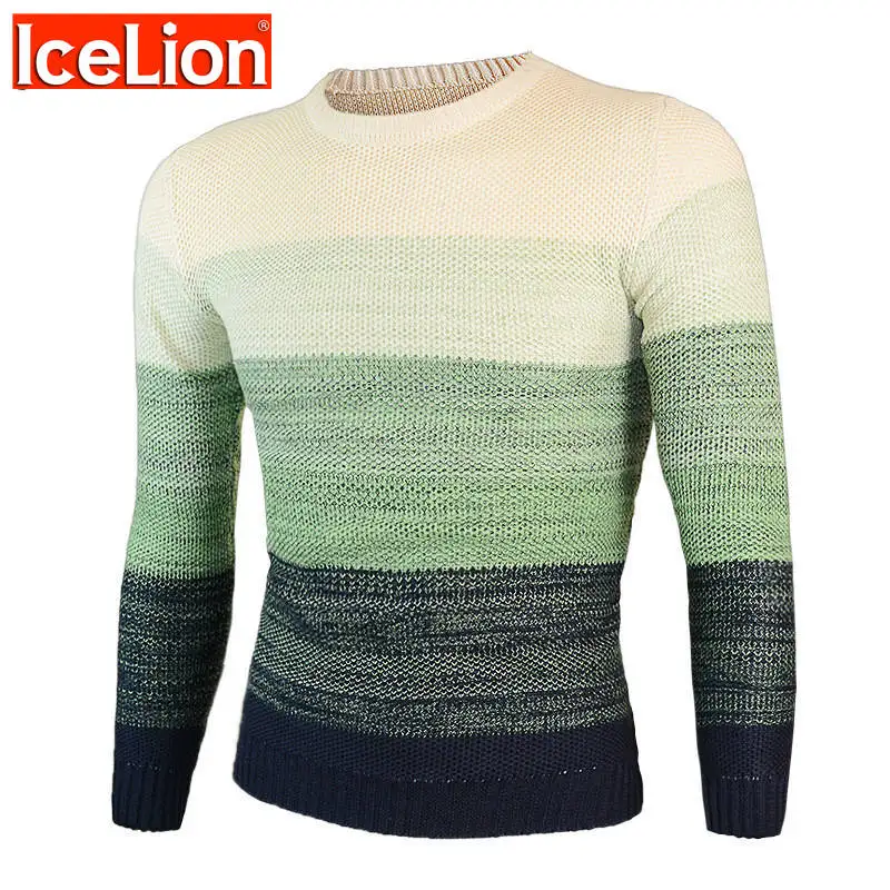 Футболка мужская в полоску с длинным рукавом и круглым вырезом осень 2021 | Мужская