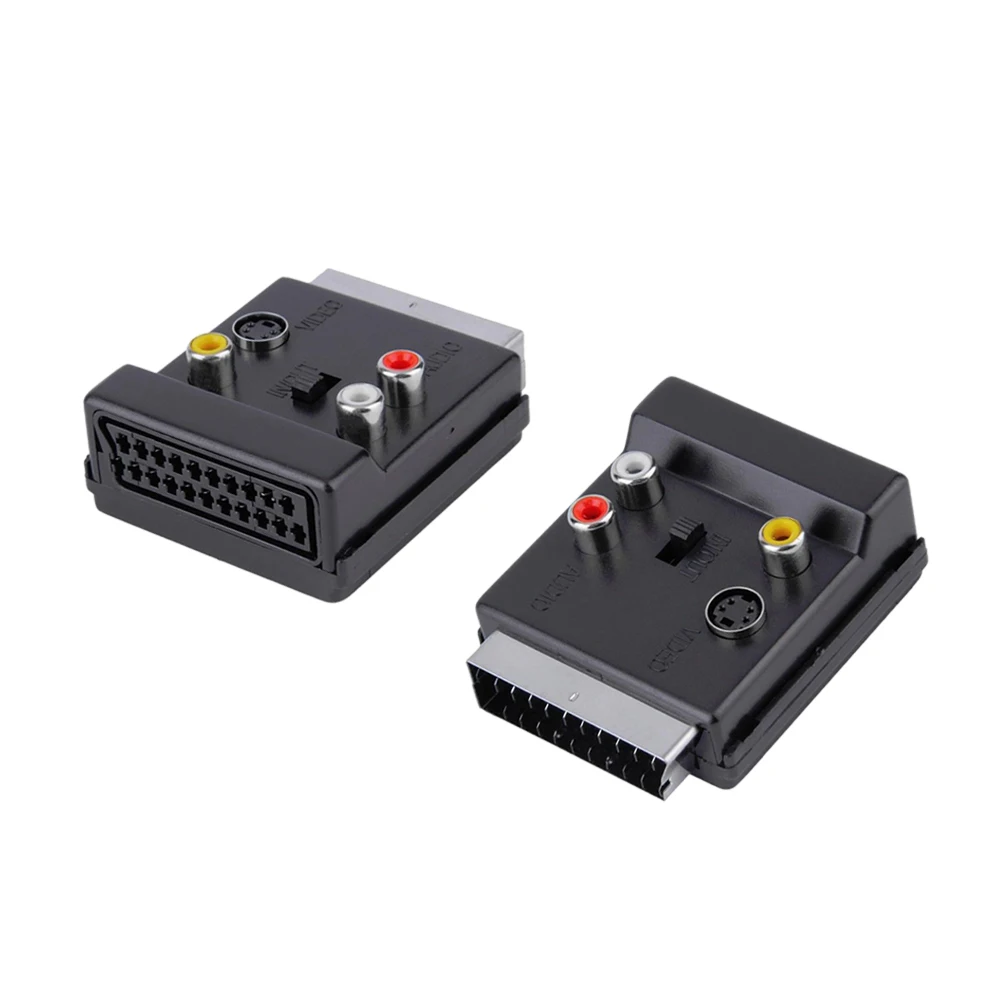 V-видео AV ТВ конвертер 20 Pin SCART штекер к 3 RCA разъем S-видео Аудио Видео адаптер