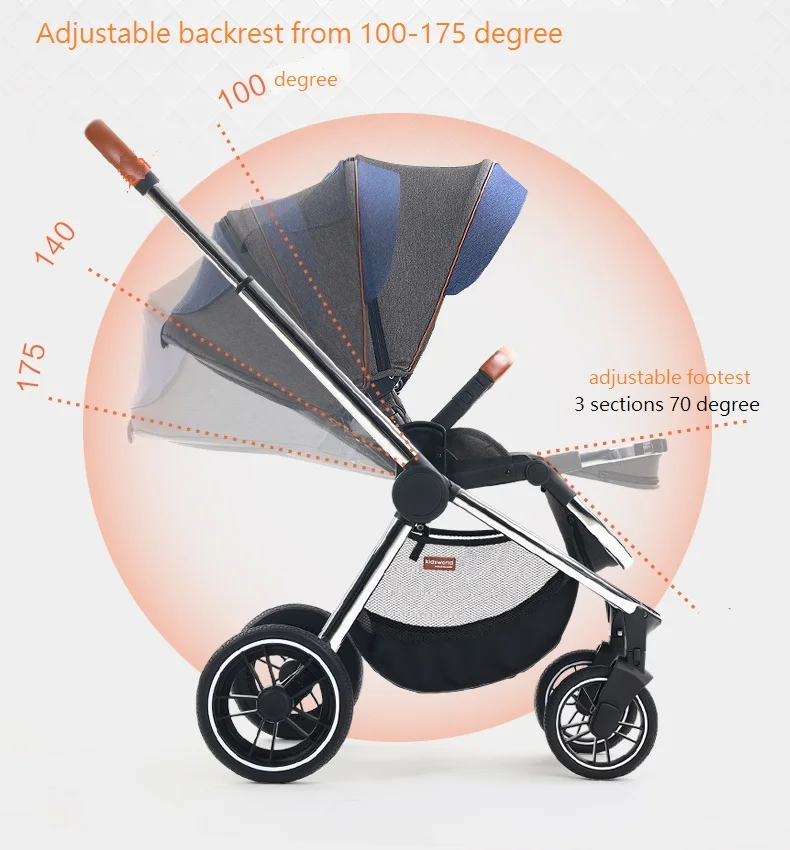 Kidsworld factory портативная складная детская коляска, kinderwaga, откидывающееся сиденье с высоким пейзажем, двусторонняя детская коляска
