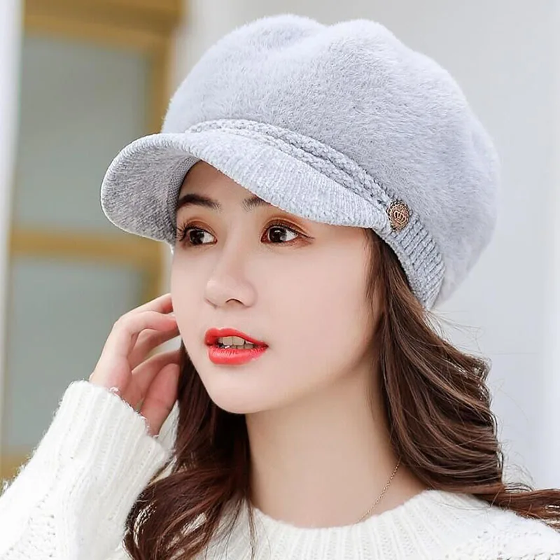 SUOGRY 2019 Новая модная женская Зимняя Теплая Шапка Берет Плетеный мешковатый
