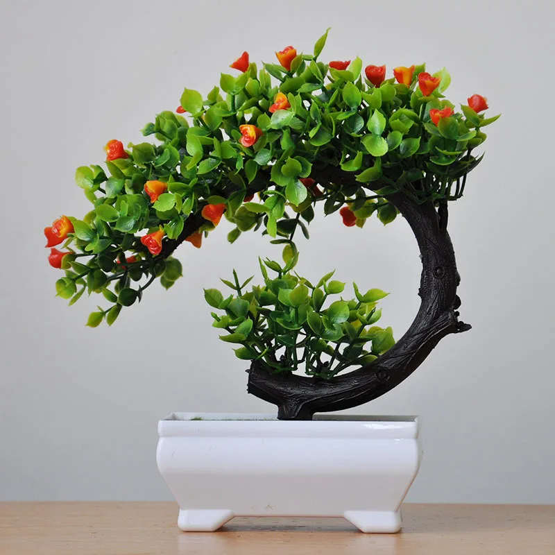 Искусственный цветок из сосны бонсай искусственный зеленый горшок растения мох