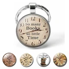 Брелок для ключей и часов, винтажный узор часов, стеклянный кабошон, кулон для мужчин, подарок (это не настоящие часы, часы)