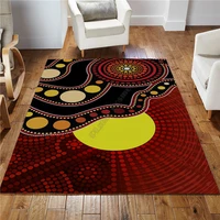 aboriginal flag circle dot australia indigenous painting art printed carpet mat living room flannel bedroom non slip floor rug