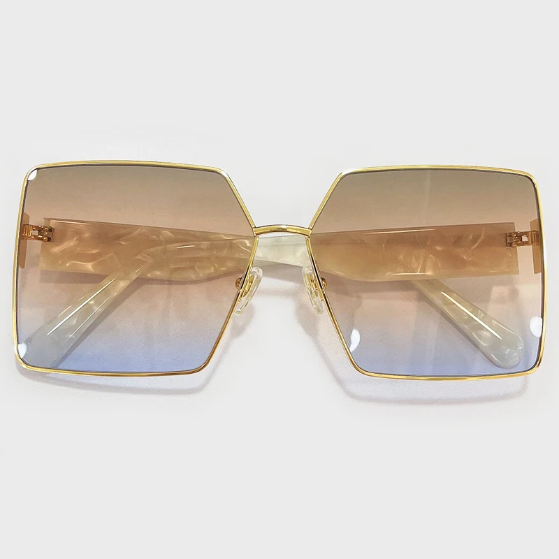 

Солнцезащитные очки унисекс, квадратные, с большой оправой, 2021, градиентные брендовые