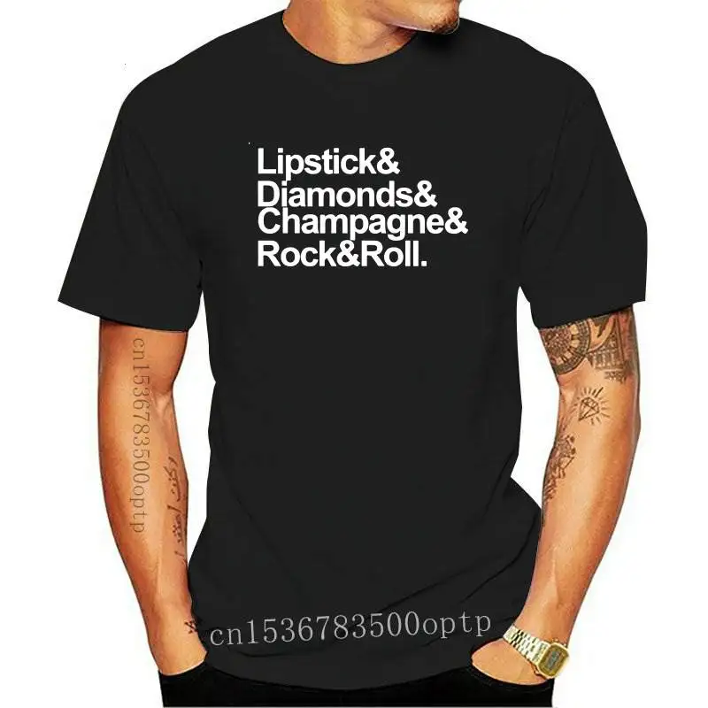 

New Lipstick diamonds champagne rock and Women tshirt Cotton Casual Funny t shirt For Lady Yong Girl Top Tee Hipster Drop Ship S