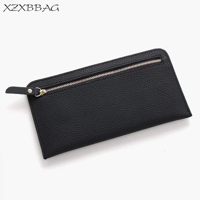 XZXBBAG Модный женский тонкий длинный кошелек на молнии простой держатель для карт